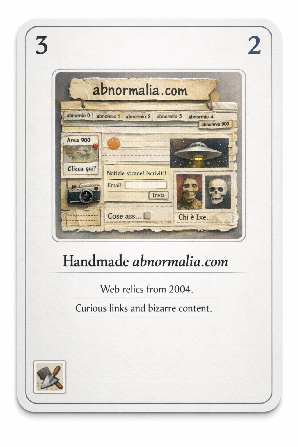 Handmade abnormalia.com card