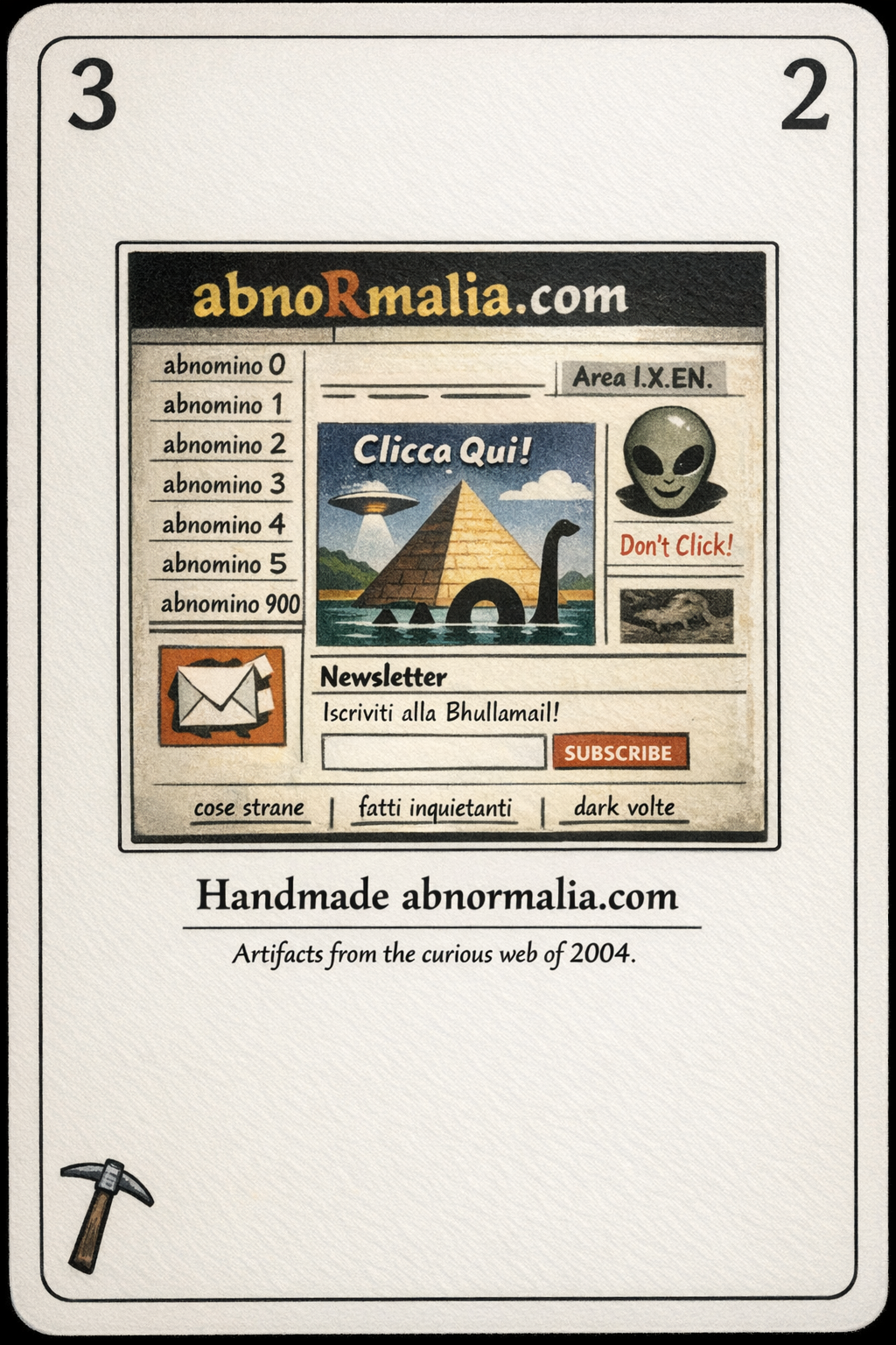 Handmade abnormalia.com card